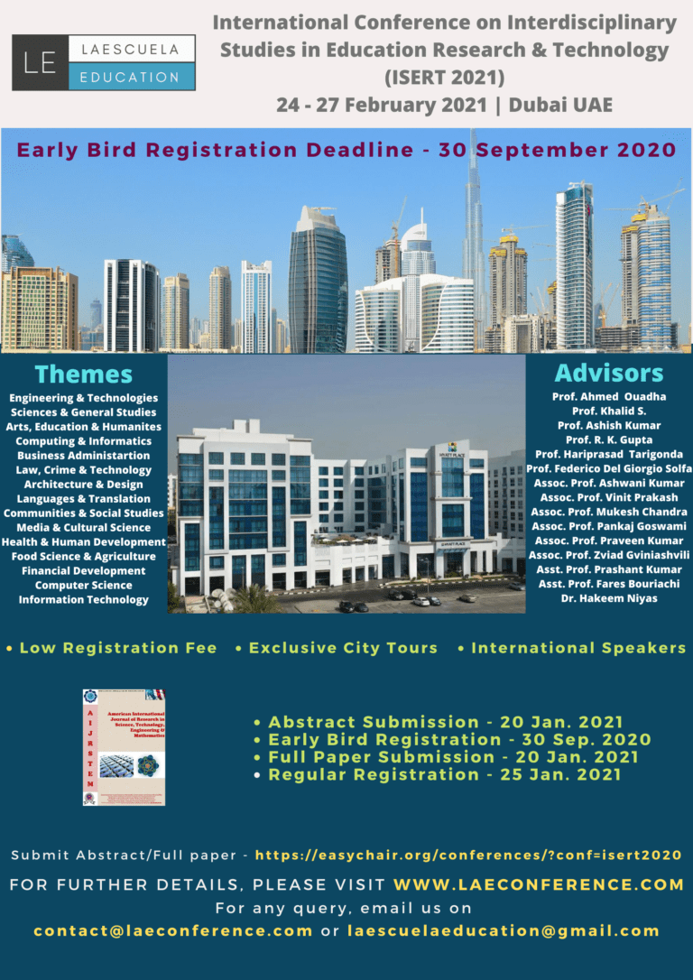 International Conference on Interdisciplinary Studies in Education Research and Technology 2021 (ISERT 2021)