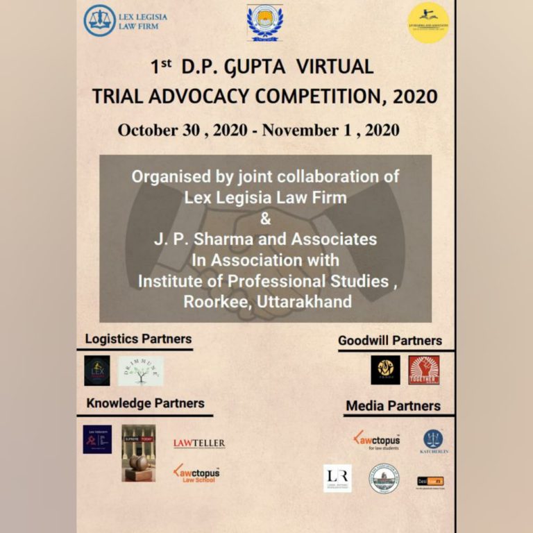 1st D.P.Gupta Virtual Trial Advocacy Competition, 2020
