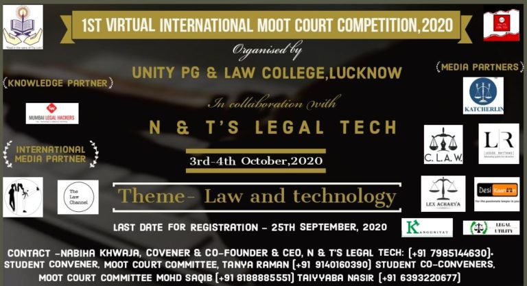 1st Virtual International Moot Court Competition, 2020 (Theme: Law & Technology)