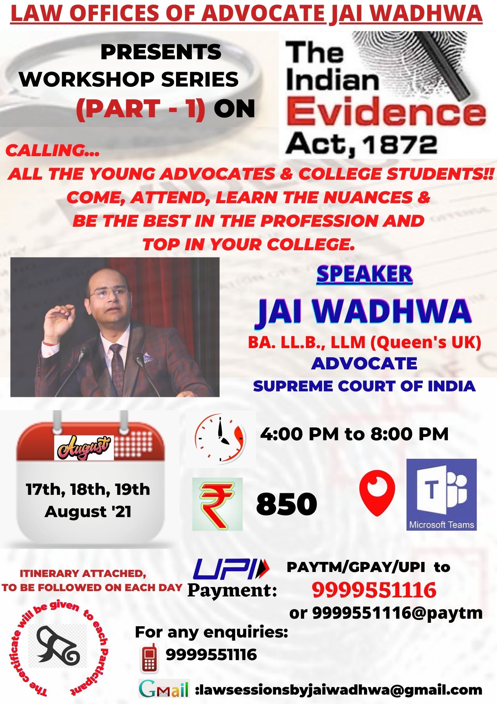 three-days-workshop-on-indian-evidence-act-1872-lawteller-magazine