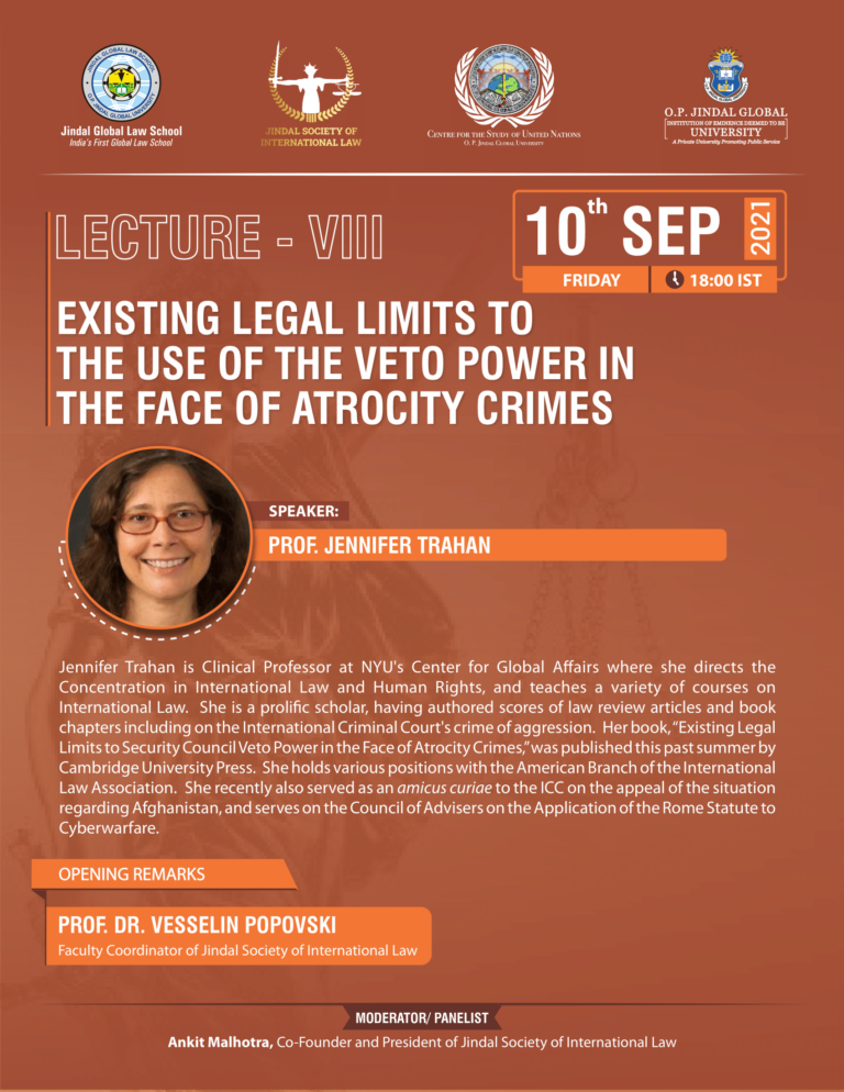 Lecture on ‘Existing Legal Limits to the Use of the Veto Power in the Face of Atrocity Crimes’