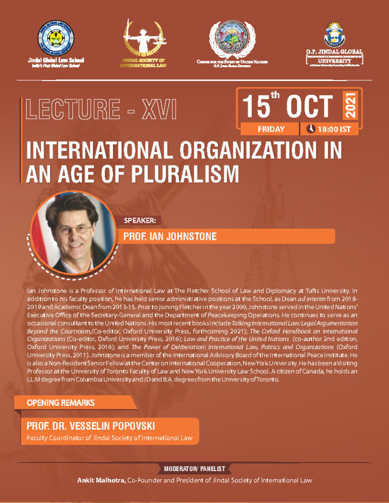 Lecture on ‘International Organization in an Age of Populism’
