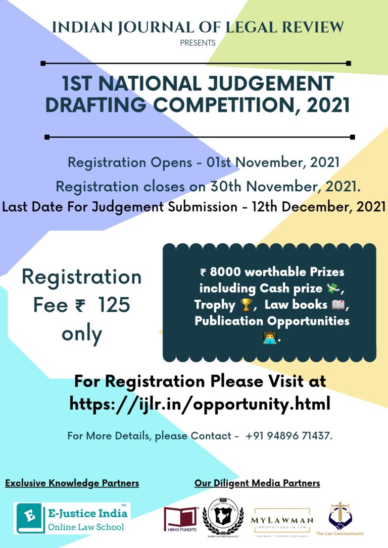 1st National Judgement Drafting Competition, 2021