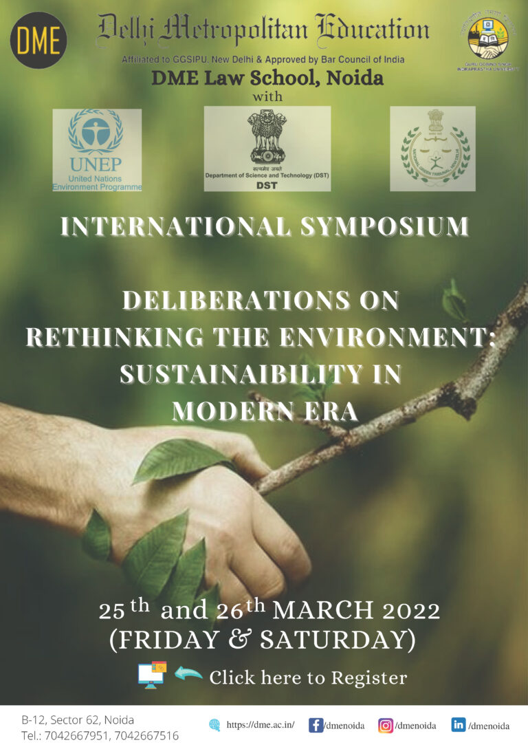 DELIBERATIONS ON RETHINKING THE ENVIRONMENT:  SUSTAINABILITY IN MODERN ERA