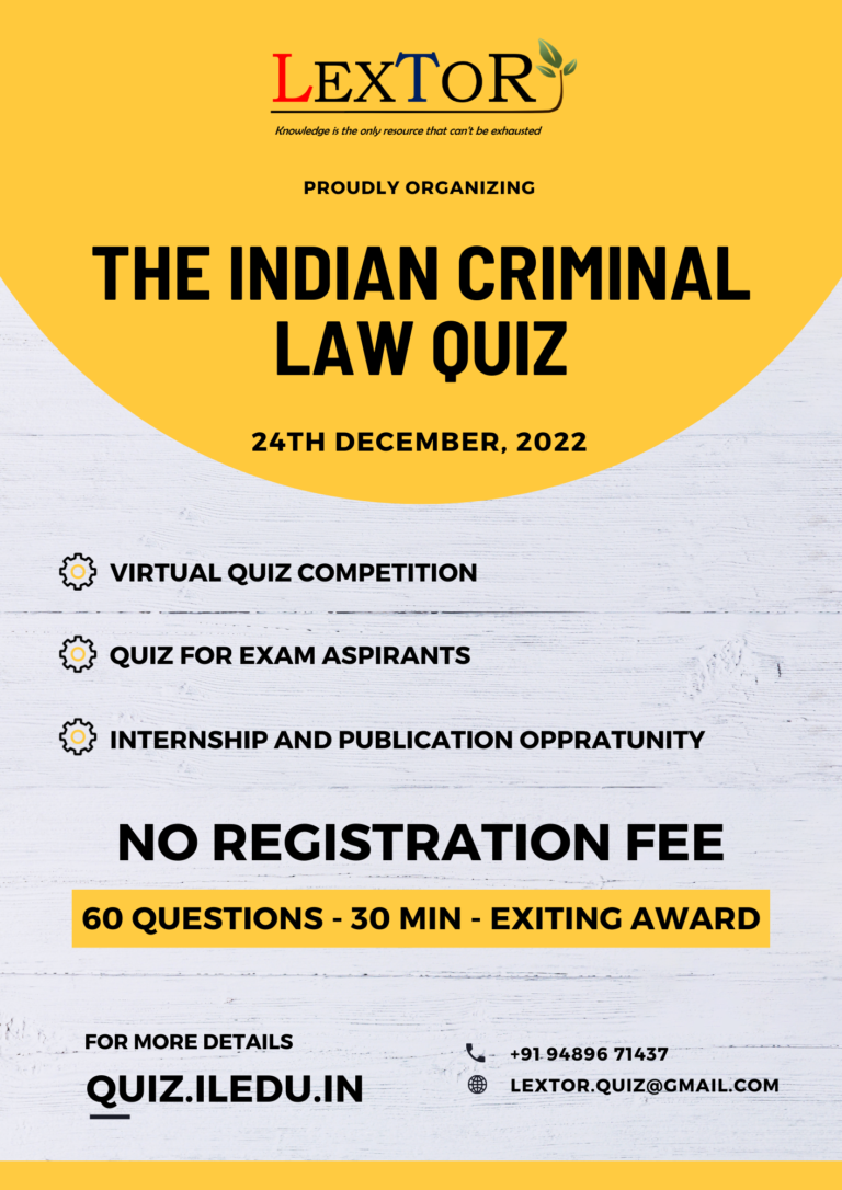 Indian Criminal Law Quiz Competitions by Lextor